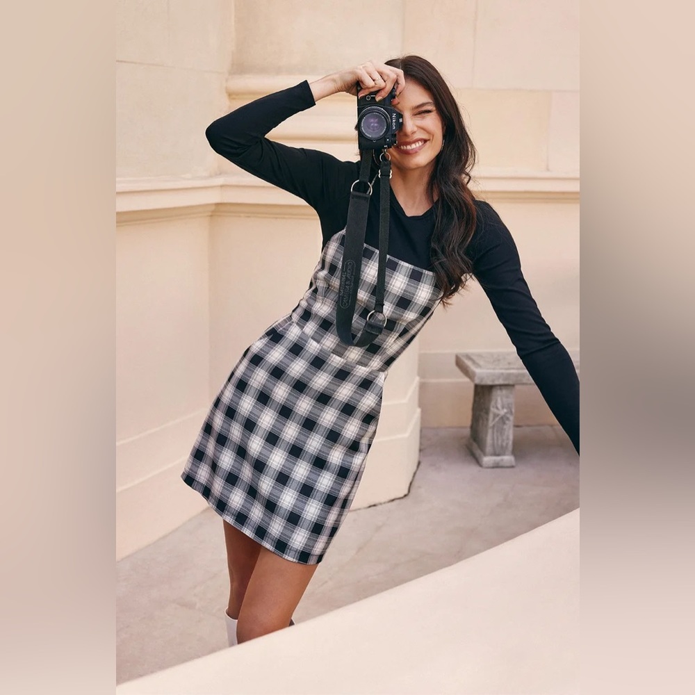 Sweetest Memory Plaid Lace-up Dress